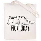 Cartoon Cat Printed Canvas Shoulder Bag Folding Hand Bag